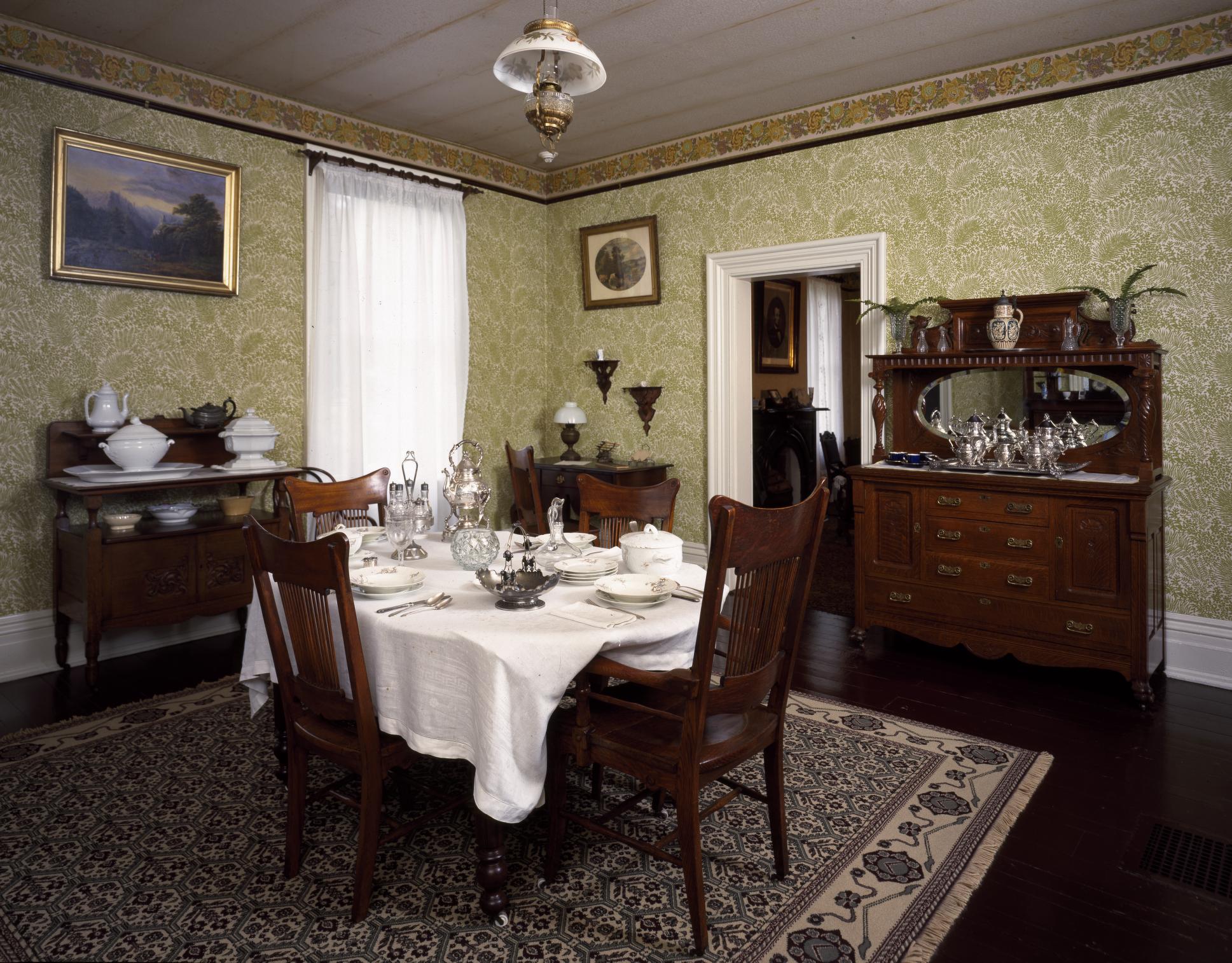 Dining room in the home owned by African American statesman, Frederick Douglass, located in Anacostia neighborhood of Washington, D.C.